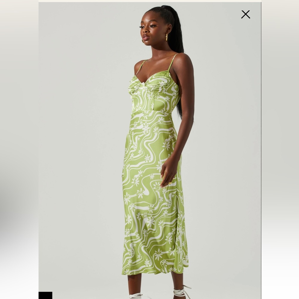 ASTR Mabel Retro Floral Bustier MIDI Dress